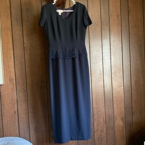 Talbots Long Navy Blue Special Occasion Dress, Size 6